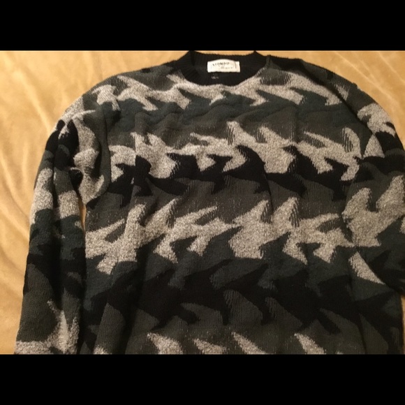 MONO Marco Mens Black multicolored Sweater XL/TG - Picture 3 of 6